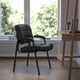 Black LeatherSoft/Black Frame |#| Black LeatherSoft Executive Side Reception Chair with Black Frame - Home Office