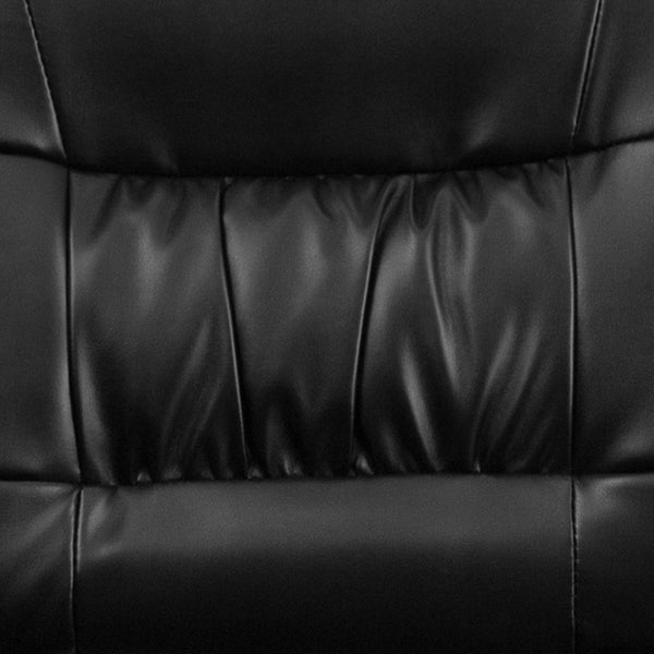 Black LeatherSoft/Titanium Gray Frame |#| Black LeatherSoft Executive Side Reception Lounge Chair with Titanium Gray Frame