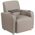 LeatherSoft Guest Chair with Tablet Arm, Chrome Legs and Cup Holder