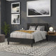 Black,Full |#| Button Tufted Upholstered Full Size Headboard in Black Vinyl