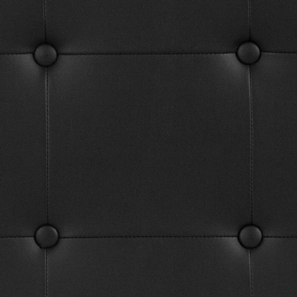 Black,Twin |#| Button Tufted Upholstered Twin Size Headboard in Black Vinyl