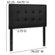 Black,Twin |#| Button Tufted Upholstered Twin Size Headboard in Black Vinyl