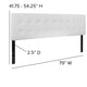 White,King |#| Button Tufted Upholstered King Size Headboard in White Vinyl