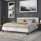 White,King |#| Button Tufted Upholstered King Size Headboard in White Vinyl