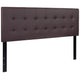 Brown,Queen |#| Button Tufted Upholstered Queen Size Headboard in Brown Vinyl