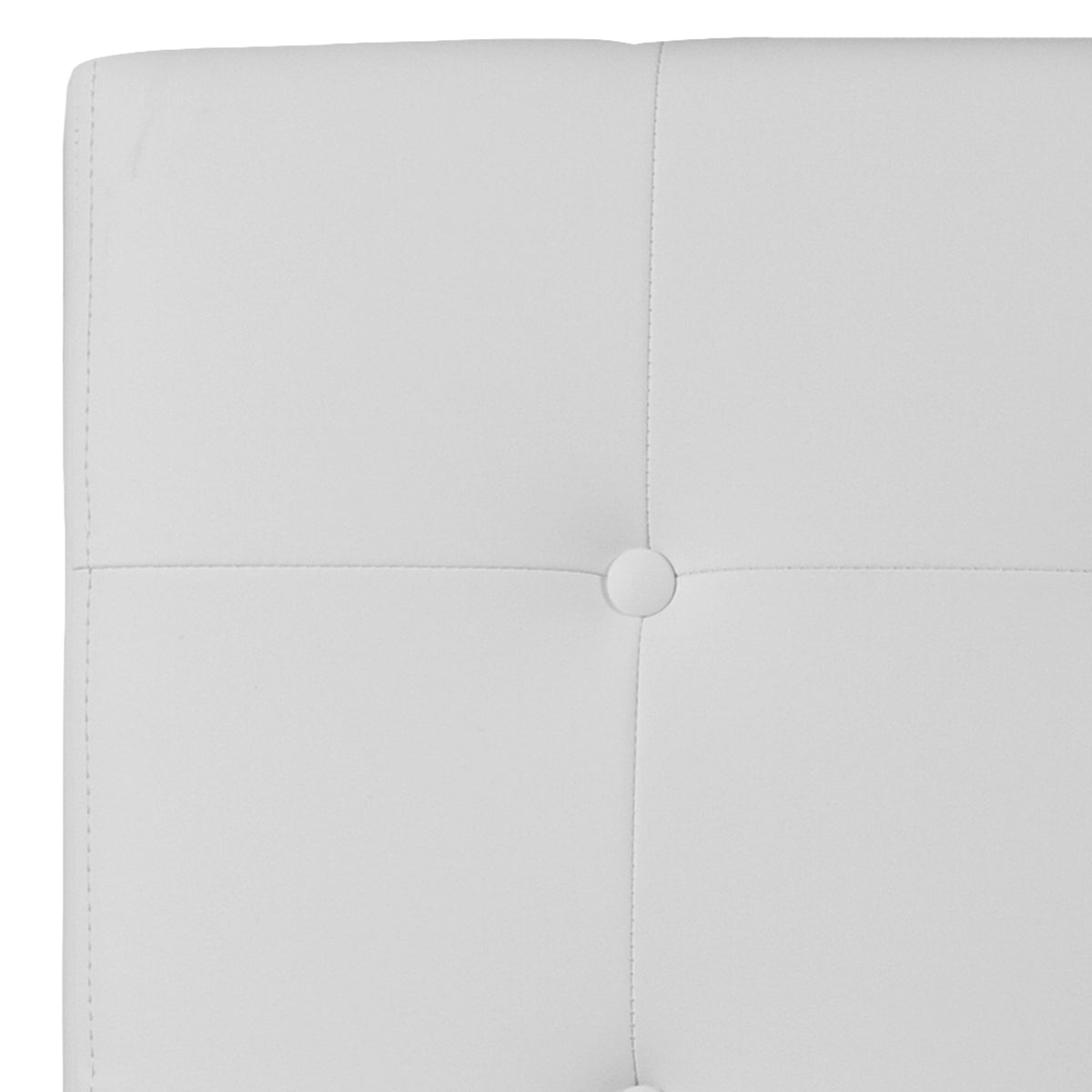White,Twin |#| Button Tufted Upholstered Twin Size Headboard in White Vinyl