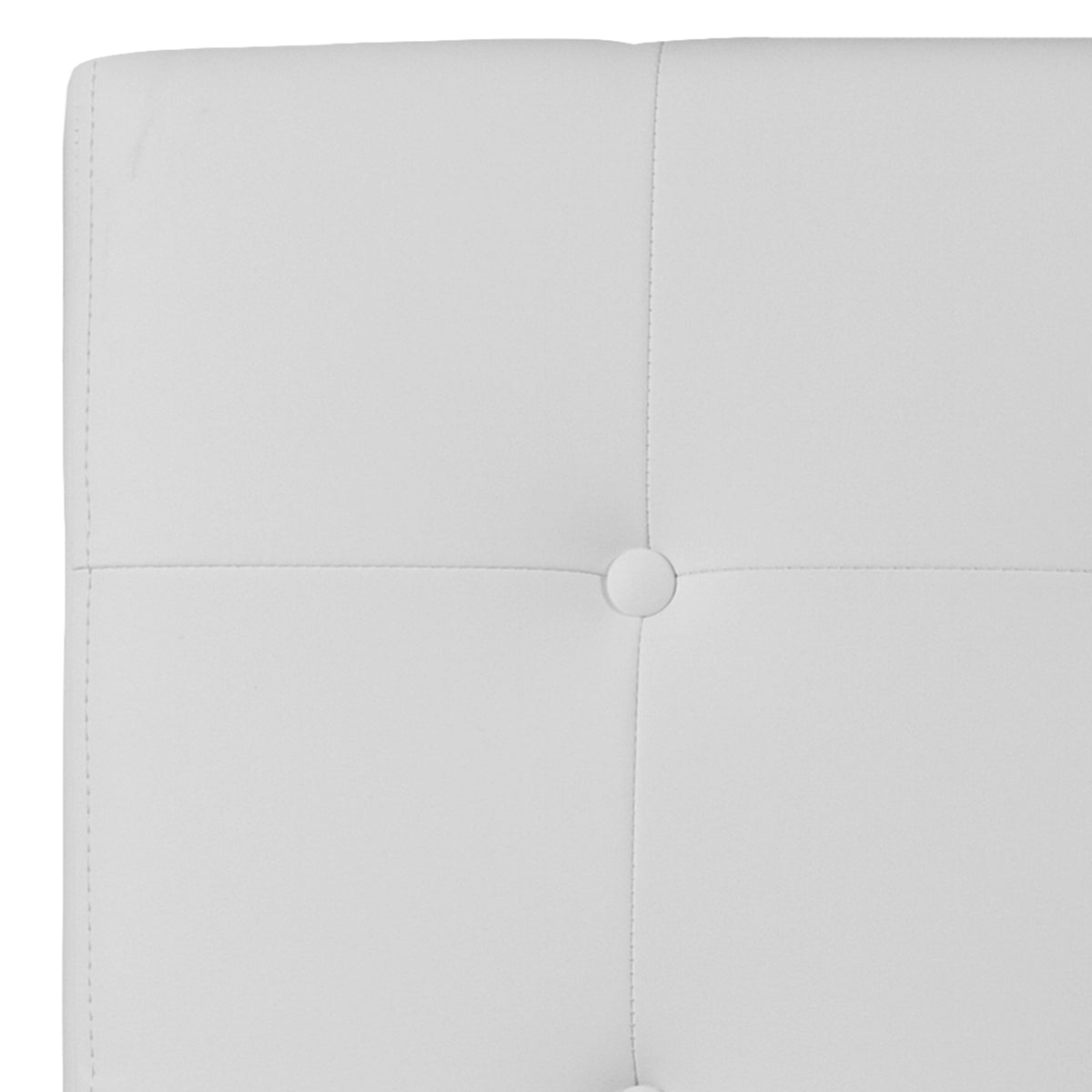 White,Twin |#| Button Tufted Upholstered Twin Size Headboard in White Vinyl