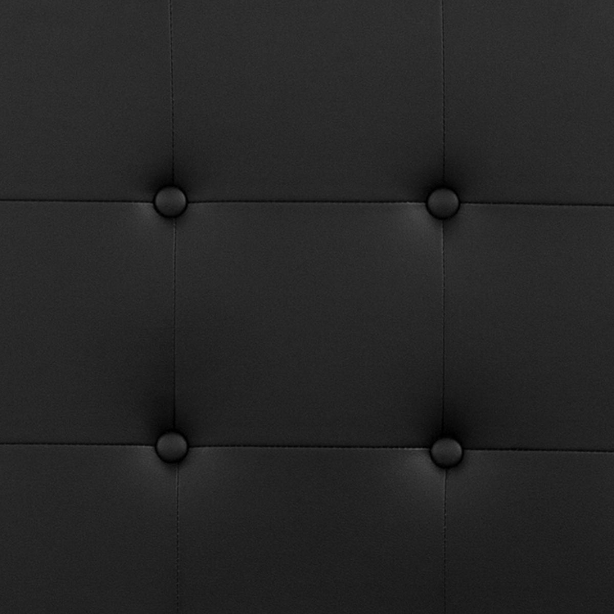 Black,Queen |#| Button Tufted Upholstered Queen Size Headboard in Black Vinyl