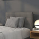 Gray,Twin |#| Button Tufted Upholstered Twin Size Headboard in Gray Vinyl