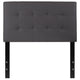 Gray,Twin |#| Button Tufted Upholstered Twin Size Headboard in Gray Vinyl