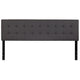 Gray,King |#| Button Tufted Upholstered King Size Headboard in Gray Vinyl