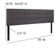 Gray,King |#| Button Tufted Upholstered King Size Headboard in Gray Vinyl