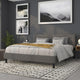 Gray,King |#| Button Tufted Upholstered King Size Headboard in Gray Vinyl