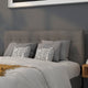 Gray,Queen |#| Button Tufted Upholstered Queen Size Headboard in Gray Vinyl