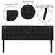 Black,King |#| Button Tufted Upholstered King Size Headboard in Black Vinyl