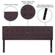 Brown,King |#| Button Tufted Upholstered King Size Headboard in Brown Vinyl