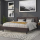 Brown,King |#| Button Tufted Upholstered King Size Headboard in Brown Vinyl