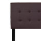 Brown,King |#| Button Tufted Upholstered King Size Headboard in Brown Vinyl