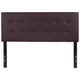 Brown,Full |#| Button Tufted Upholstered Full Size Headboard in Brown Vinyl