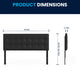 Black,Queen |#| Button Tufted Upholstered Queen Size Headboard in Black Vinyl