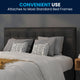 Black,Queen |#| Button Tufted Upholstered Queen Size Headboard in Black Vinyl