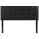 Black,Full |#| Button Tufted Upholstered Full Size Headboard in Black Vinyl