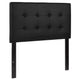 Black,Twin |#| Button Tufted Upholstered Twin Size Headboard in Black Vinyl