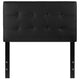 Black,Twin |#| Button Tufted Upholstered Twin Size Headboard in Black Vinyl