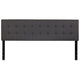 Gray,King |#| Button Tufted Upholstered King Size Headboard in Gray Vinyl