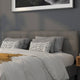 Gray,King |#| Button Tufted Upholstered King Size Headboard in Gray Vinyl