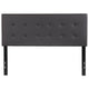 Gray,Full |#| Button Tufted Upholstered Full Size Headboard in Gray Vinyl