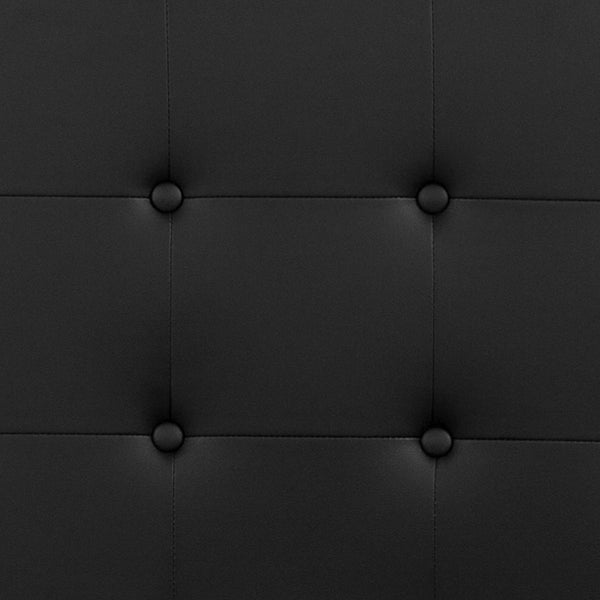 Black,Queen |#| Button Tufted Upholstered Queen Size Headboard in Black Vinyl