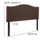 Dark Brown,Full |#| Upholstered Full Size Arched Headboard with Accent Nail Trim in Dk Brown Fabric