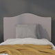 Light Gray,Twin |#| Upholstered Twin Size Arched Headboard with Accent Nail Trim in Lt Gray Fabric