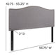 Light Gray,Full |#| Upholstered Full Size Arched Headboard with Accent Nail Trim in Lt Gray Fabric