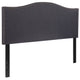 Dark Gray,Full |#| Upholstered Full Size Arched Headboard with Accent Nail Trim in Dark Gray Fabric