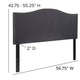 Dark Gray,Full |#| Upholstered Full Size Arched Headboard with Accent Nail Trim in Dark Gray Fabric