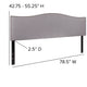 Light Gray,King |#| Upholstered King Size Arched Headboard with Accent Nail Trim in Lt Gray Fabric