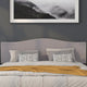 Light Gray,King |#| Upholstered King Size Arched Headboard with Accent Nail Trim in Lt Gray Fabric