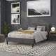 Dark Gray,Queen |#| Upholstered Queen Size Arched Headboard with Accent Nail Trim in Dk Gray Fabric