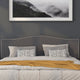Dark Gray,King |#| Upholstered King Size Arched Headboard with Accent Nail Trim in Dark Gray Fabric