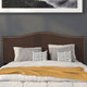 Dark Brown,Queen |#| Upholstered Queen Size Arched Headboard with Accent Nail Trim in Dk Brown Fabric