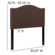 Dark Brown,Twin |#| Upholstered Twin Size Arched Headboard with Accent Nail Trim in Dk Brown Fabric