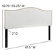 White,Queen |#| Upholstered Queen Size Arched Headboard with Accent Nail Trim in White Fabric