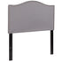 Light Gray,Twin |#| Upholstered Twin Size Arched Headboard with Accent Nail Trim in Lt Gray Fabric