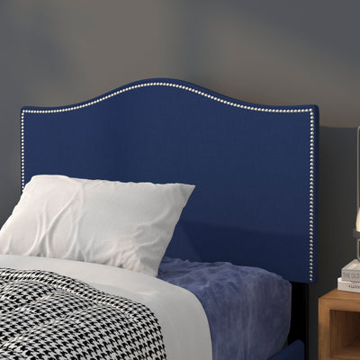 Arched Upholstered Headboard with Accent Nail Trim - View 2