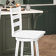 White Wash |#| Commercial Wooden Swivel Counter Height Stool in Antique White Wash