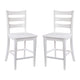 White Wash |#| Commercial Grade Wooden Counter Height Stool in Antique White Wash, Set of 2