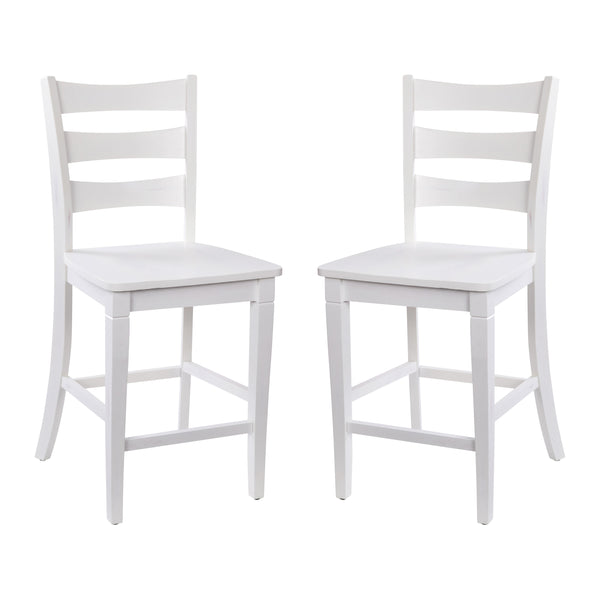White Wash |#| Commercial Grade Wooden Counter Height Stool in Antique White Wash, Set of 2