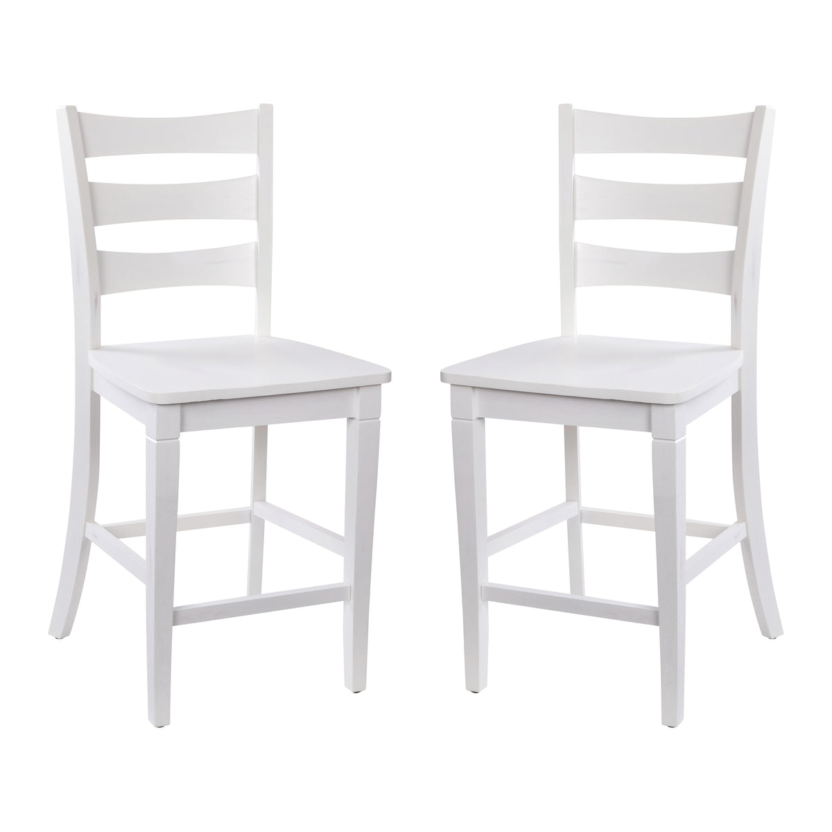 White Wash |#| Commercial Grade Wooden Counter Height Stool in Antique White Wash, Set of 2